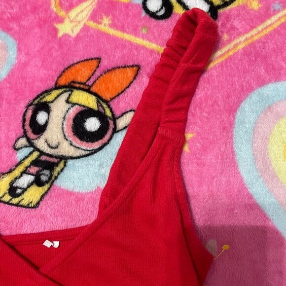 Me To We Red valentines side cinched summer crop top medium - Picture 4 of 5